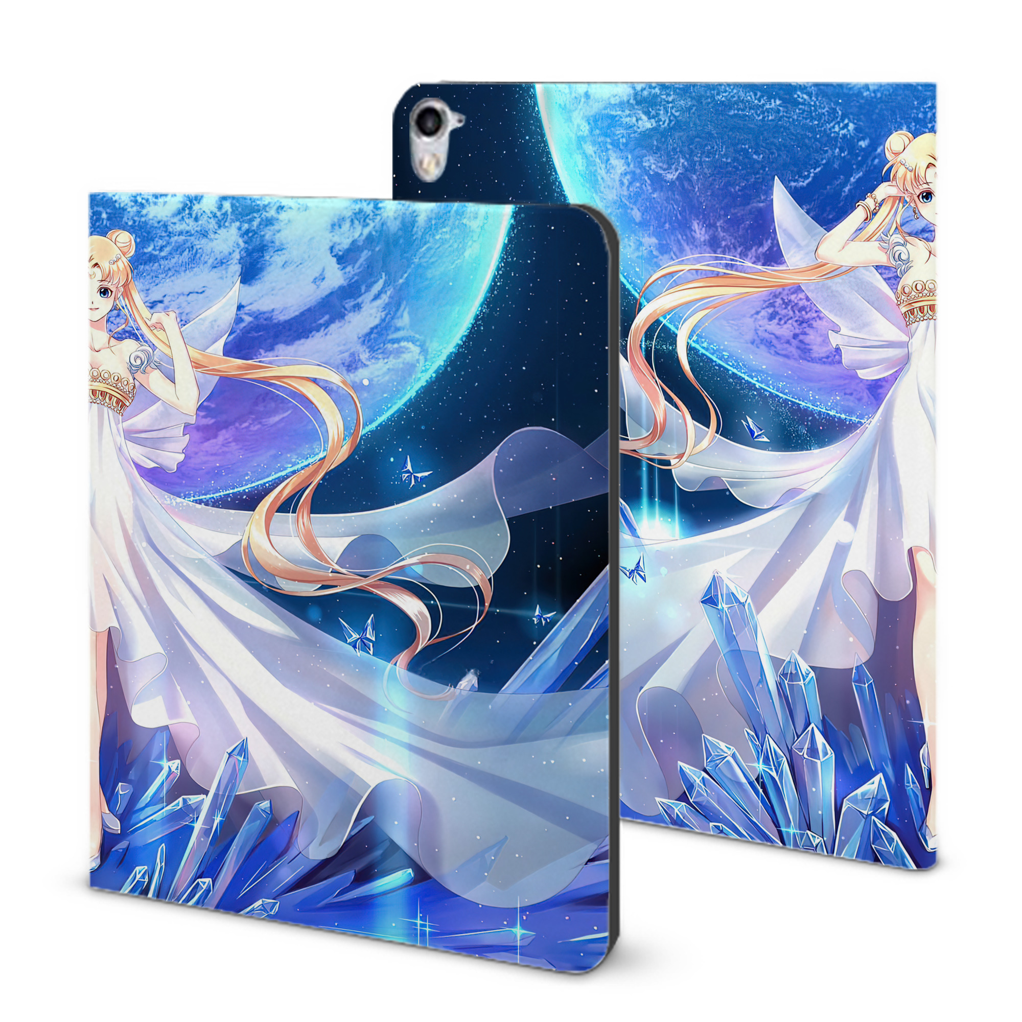 （画像用） 美少女戦士セーラームーン Sailor Moon IPad ケース ブック型 PUレザー TPU 耐衝撃 軽量 薄型 ペン収納なし 全面保護 IPad 各モデル対応